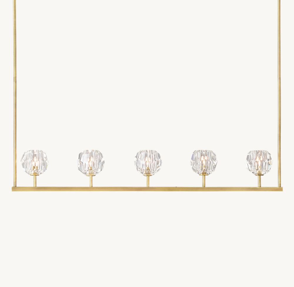 BOULE DE CRISTAL CLEAR GLASS LINEAR CHANDELIER 48"