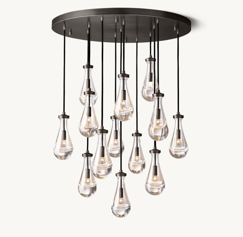 RAIN ROUND CHANDELIER 36"