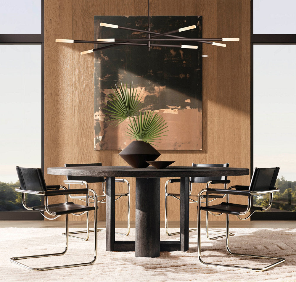 ROUSSEAU 8-LIGHT MOBILE ETCHED ROD CHANDELIER