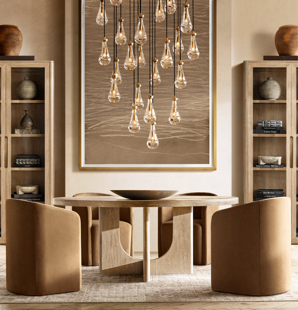 RAIN ROUND CHANDELIER 47"