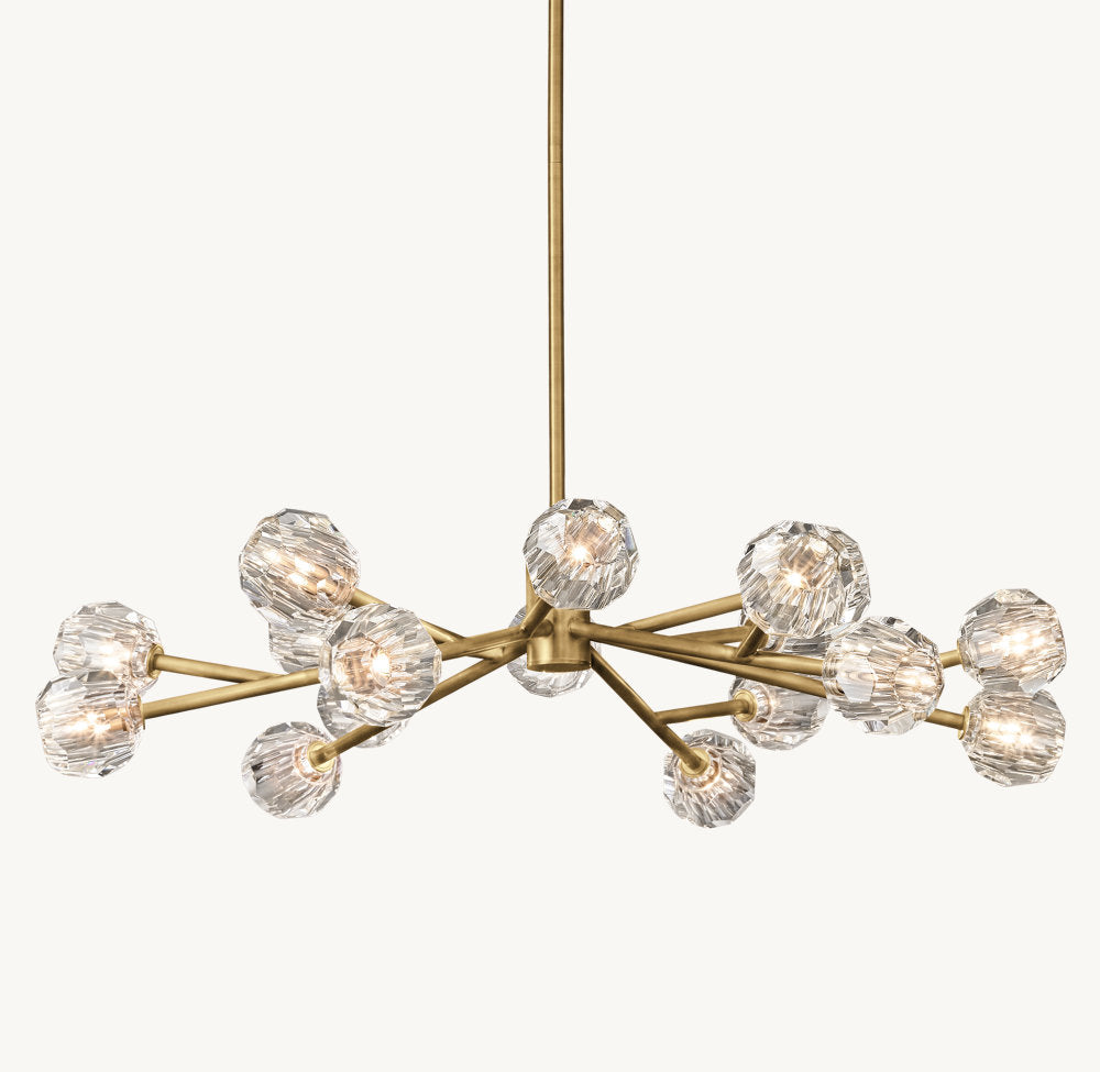 BOULE DE CRISTAL CLEAR GLASS ROUND CHANDELIER 48"