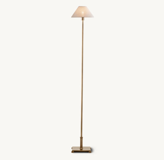 PETITE CANDLESTICK LINEN SHADE FLOOR LAMP