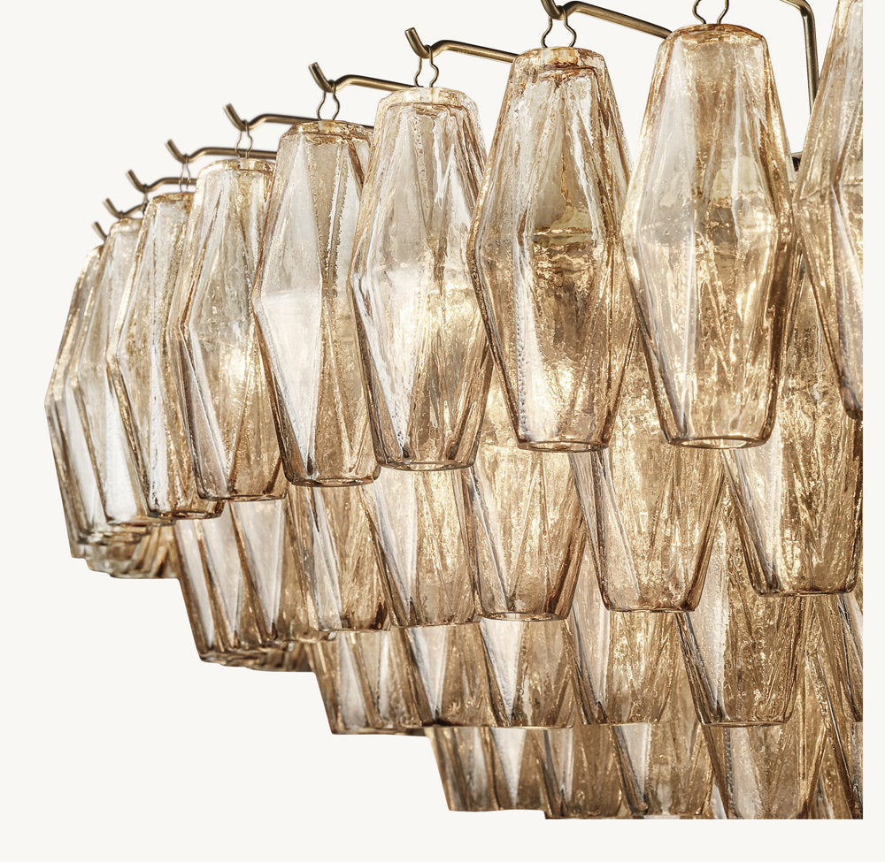 CHIARA SMOKE GLASS TIERED ROUND CHANDELIER 62"