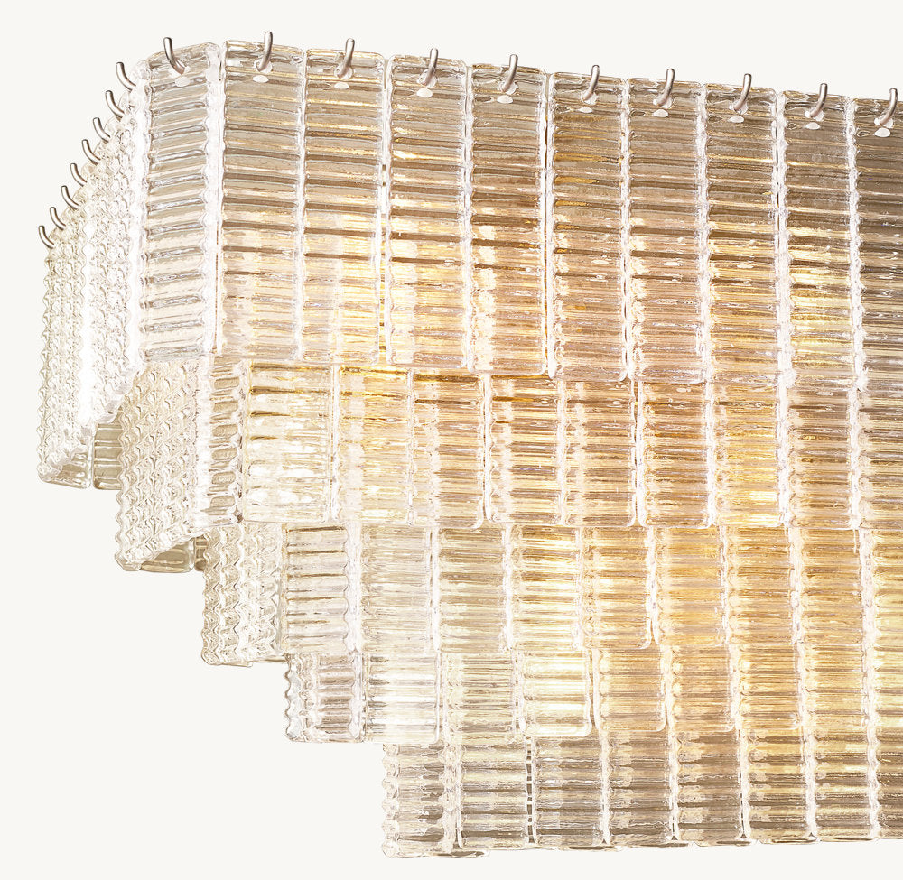 SIRENE CLEAR GLASS RECTANGULAR CHANDELIER 77"