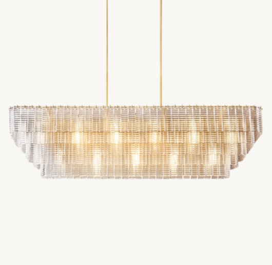 SIRENE CLEAR GLASS RECTANGULAR CHANDELIER 77"