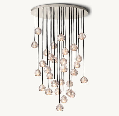 BOULE DE CRISTAL CLEAR GLASS ROUND CLUSTER CHANDELIER 40"