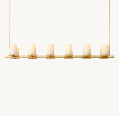 PAUILLAC FABRIC SHADE LINEAR CHANDELIER 60"