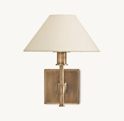 PETITE CANDLESTICK LINEN SHADE SCONCE