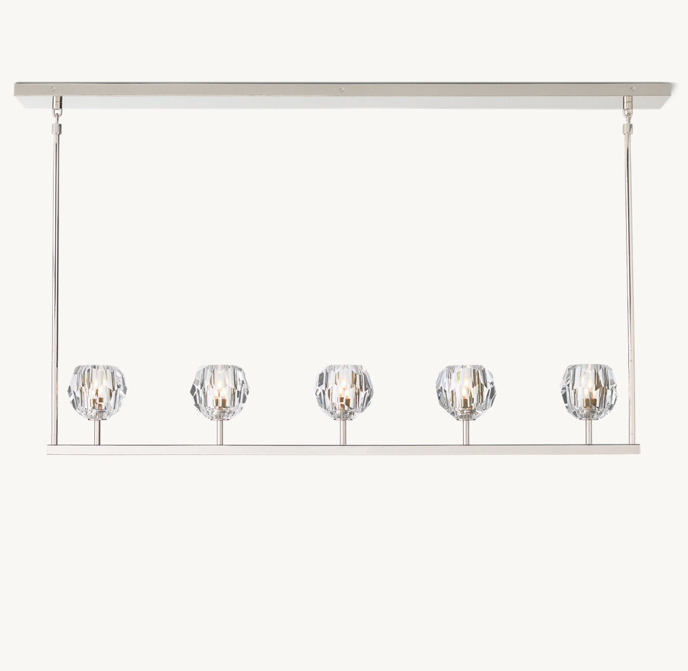 BOULE DE CRISTAL CLEAR GLASS LINEAR CHANDELIER 48"