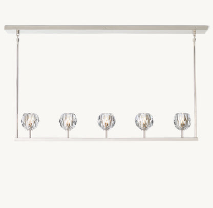 BOULE DE CRISTAL CLEAR GLASS LINEAR CHANDELIER 48"