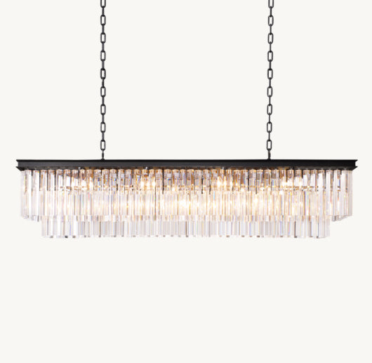 1920S ODEON RECTANGULAR CHANDELIER 59"