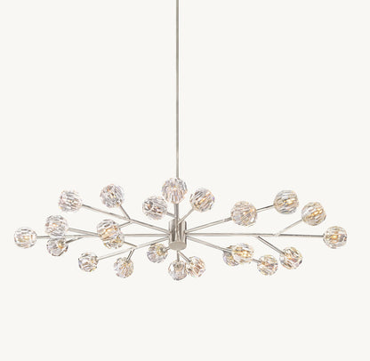 BOULE DE CRISTAL CLEAR GLASS OVAL CHANDELIER 72"