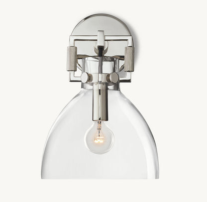 MACHINIST GLASS CLOCHE SCONCE 8"