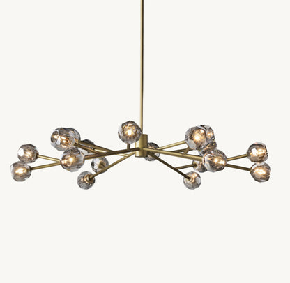 BOULE DE CRISTAL SMOKE GLASS ROUND CHANDELIER 60"