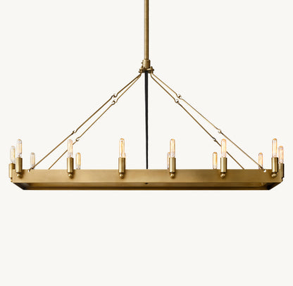 CAMINO VINTAGE FILAMENT RECTANGULAR CHANDELIER 41"