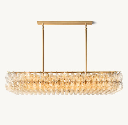 CHIARA CLEAR GLASS RECTANGULAR CHANDELIER 54"