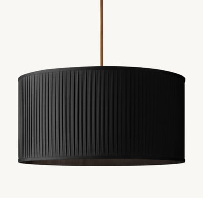 REED BLACK PLEATED DRUM PENDANT