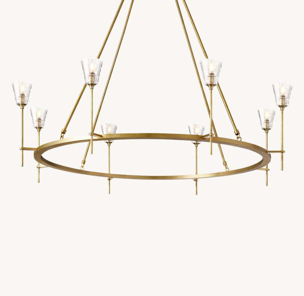 TORCHE DE VERRE ROUND CHANDELIER 58"