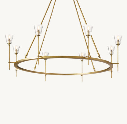 TORCHE DE VERRE ROUND CHANDELIER 58"