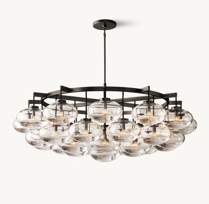 CABRETTE CLEAR GLASS ROUND CHANDELIER 60"