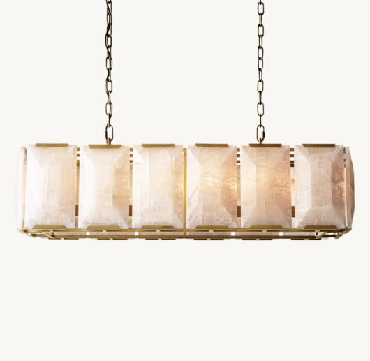 HARLOW CALCITE RECTANGULAR CHANDELIER 42"