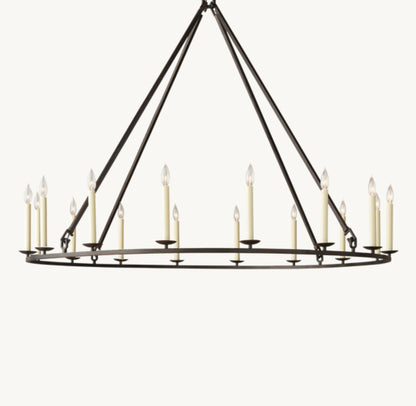 19TH C. ENGLISH OPENWORK ROUND CHANDELIER 60"