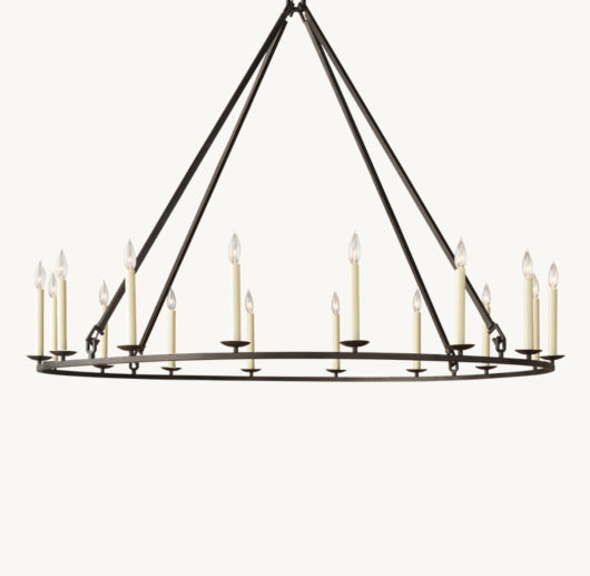 19TH C. ENGLISH OPENWORK ROUND CHANDELIER 60"