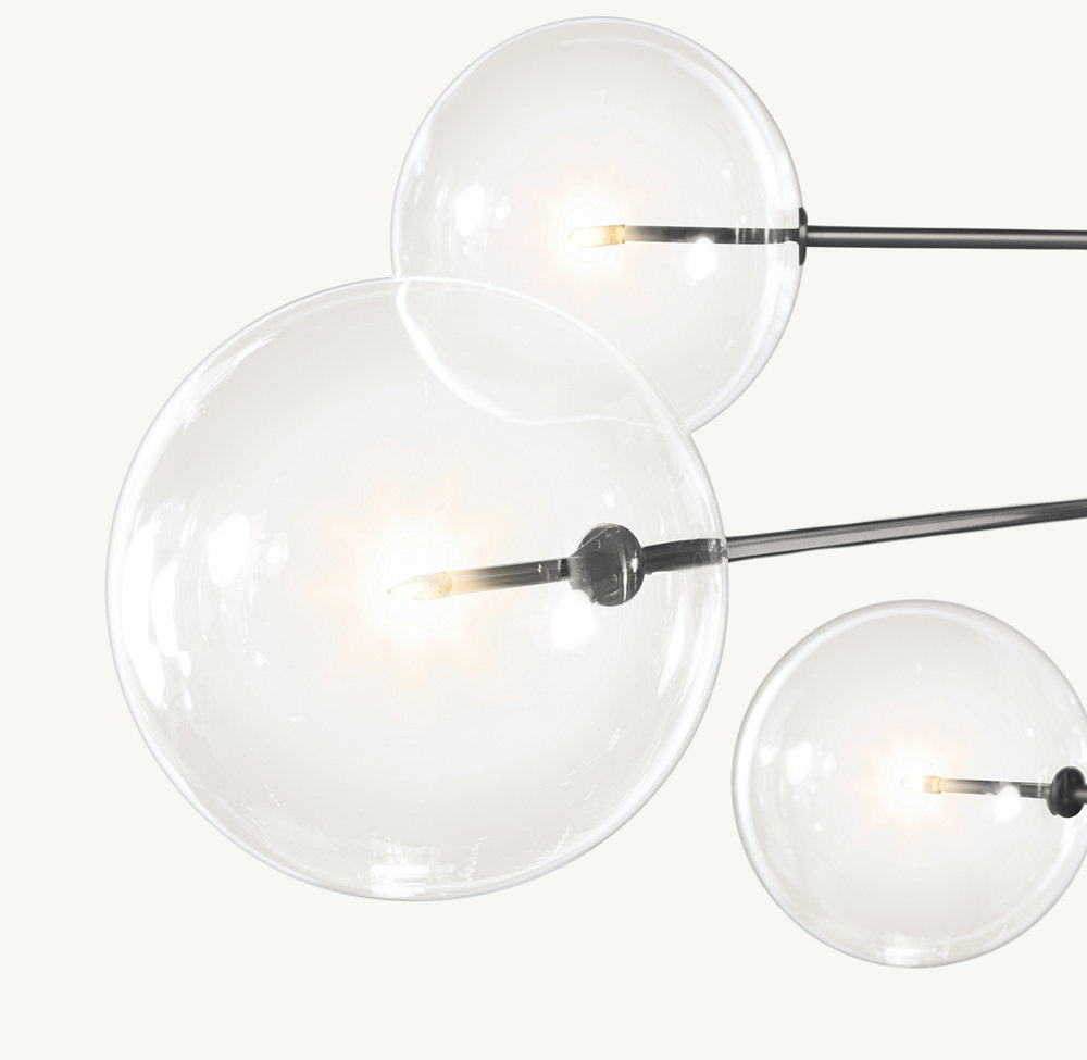 GLASS GLOBE MOBILE EIGHT-ARM CHANDELIER 79"