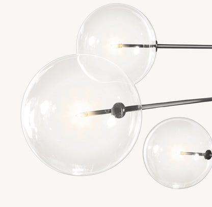 GLASS GLOBE MOBILE EIGHT-ARM CHANDELIER 79"