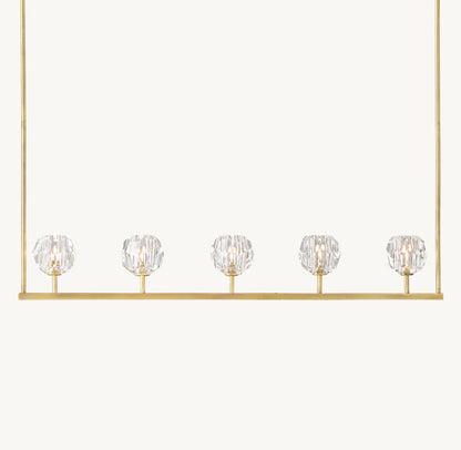 BOULE DE CRISTAL CLEAR GLASS LINEAR CHANDELIER 48"