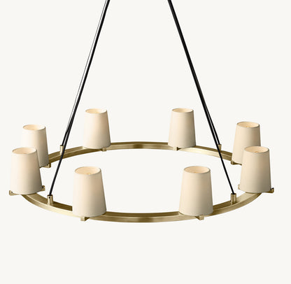 PAUILLAC FABRIC SHADE ROUND CHANDELIER 36"