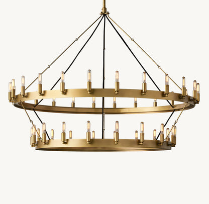 CAMINO VINTAGE FILAMENT TWO-TIER CHANDELIER 50"