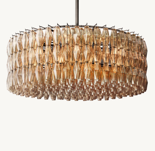 CHIARA SMOKE GLASS ROUND CHANDELIER 47"