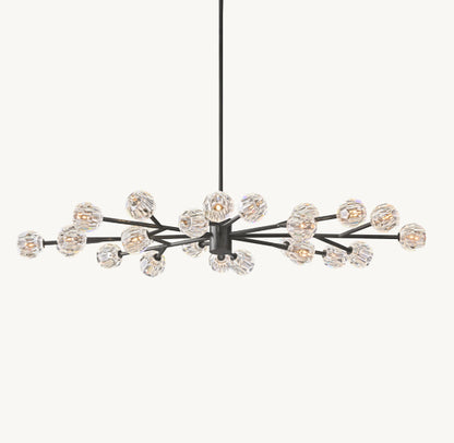 BOULE DE CRISTAL CLEAR GLASS OVAL CHANDELIER 72"