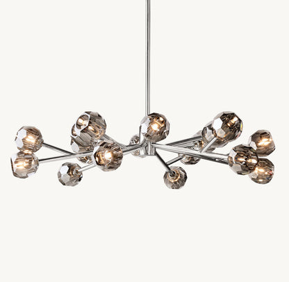 BOULE DE CRISTAL SMOKE GLASS ROUND CHANDELIER 48"