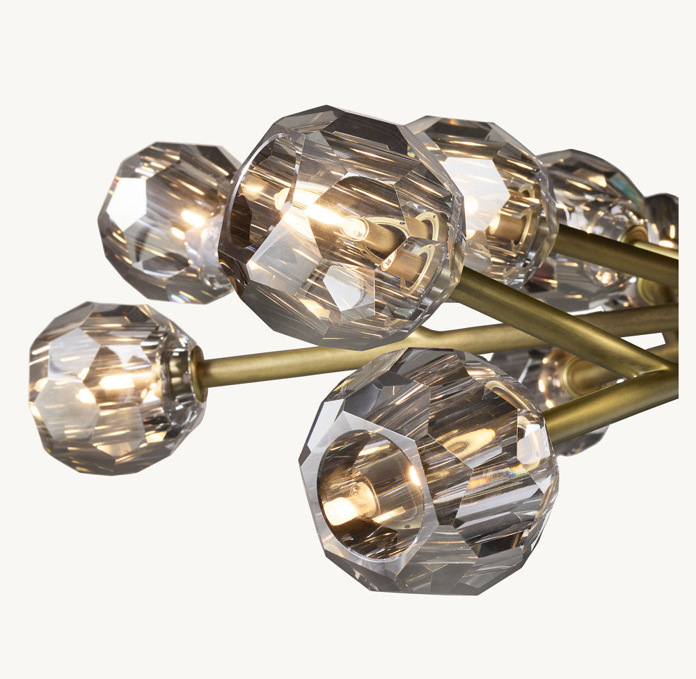 BOULE DE CRISTAL SMOKE GLASS ROUND CHANDELIER 24"