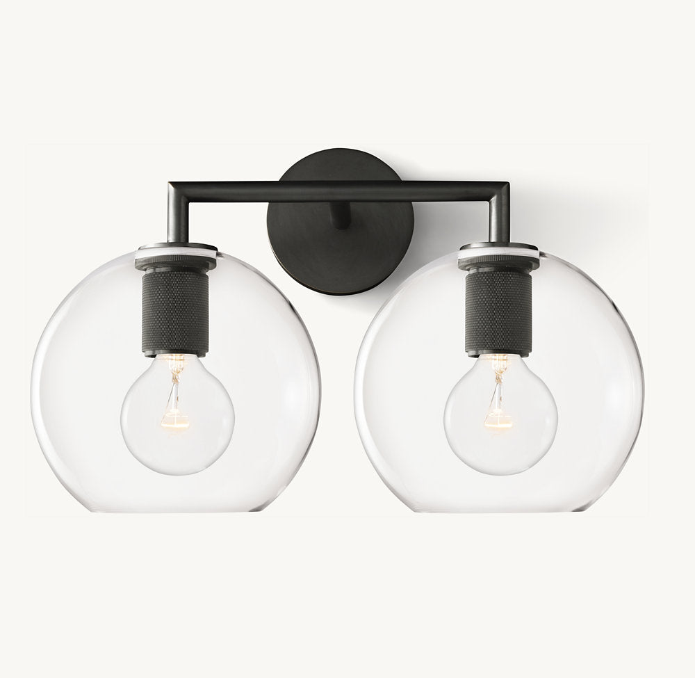 UTILITAIRE GLOBE SHADE DOUBLE SCONCE