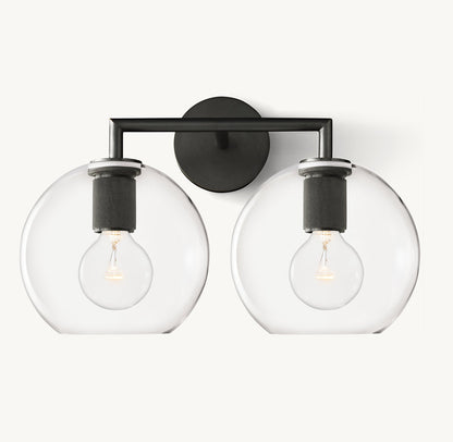UTILITAIRE GLOBE SHADE DOUBLE SCONCE