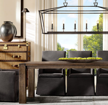 19TH C. ENGLISH OPENWORK RECTANGULAR CHANDELIER 72"