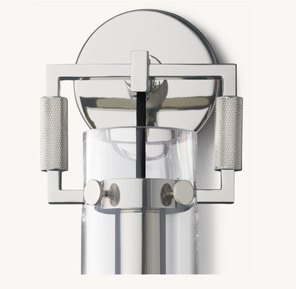 MACHINIST GLASS CYLINDER SCONCE 12"