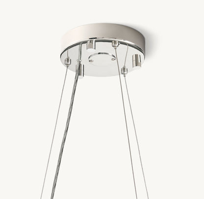 CRYSTAL HALO SMOKE ROUND LED CHANDELIER 41"