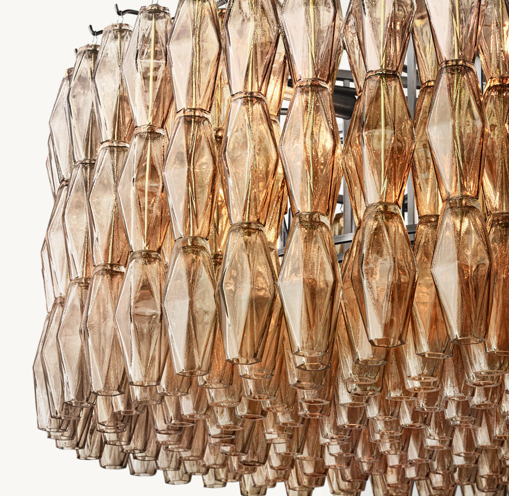 CHIARA SMOKE GLASS ROUND CHANDELIER 62"