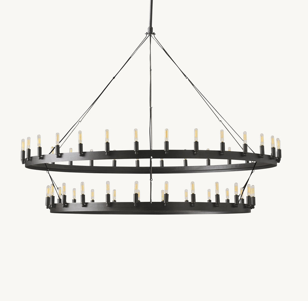CAMINO VINTAGE FILAMENT TWO-TIER CHANDELIER 63"