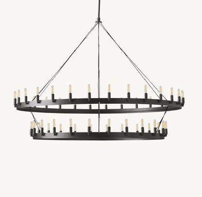 CAMINO VINTAGE FILAMENT TWO-TIER CHANDELIER 63"