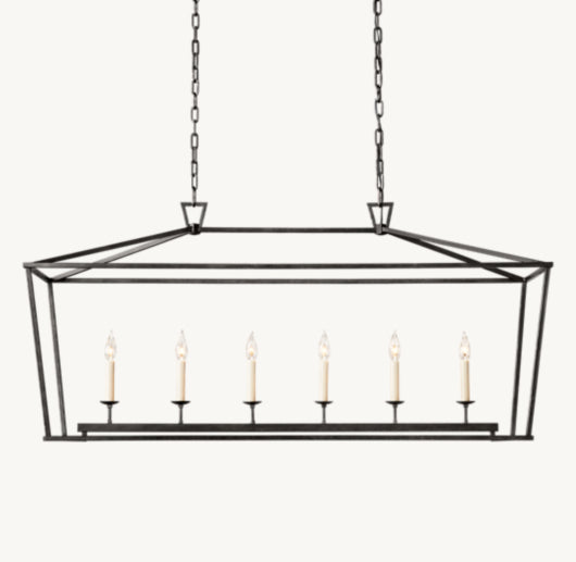 19TH C. ENGLISH OPENWORK RECTANGULAR CHANDELIER 54"