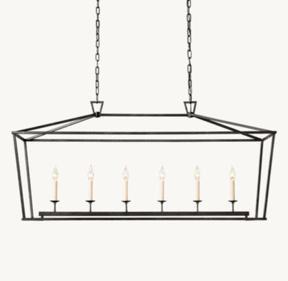 19TH C. ENGLISH OPENWORK RECTANGULAR CHANDELIER 54"