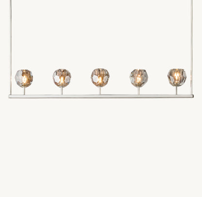 BOULE DE CRISTAL SMOKE GLASS LINEAR CHANDELIER 48"