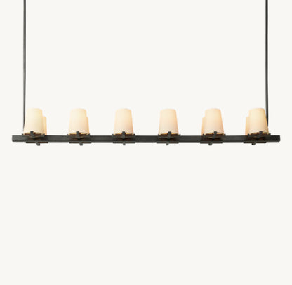 PAUILLAC FABRIC SHADE LINEAR CHANDELIER 60"