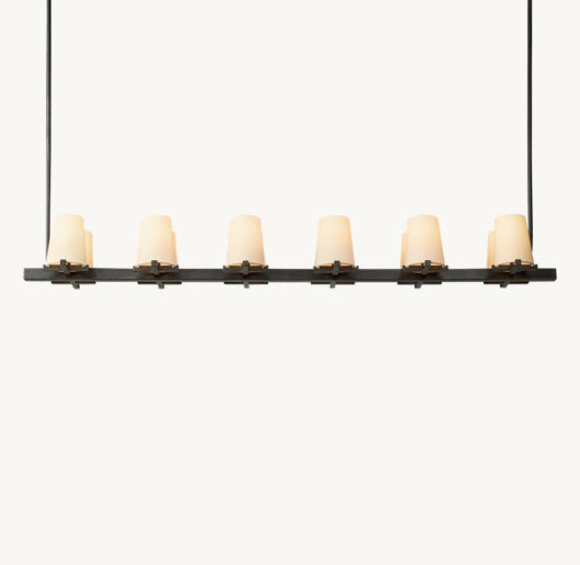 PAUILLAC FABRIC SHADE LINEAR CHANDELIER 60"