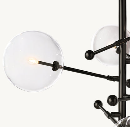GLASS GLOBE MOBILE SIX-ARM CHANDELIER 40"
